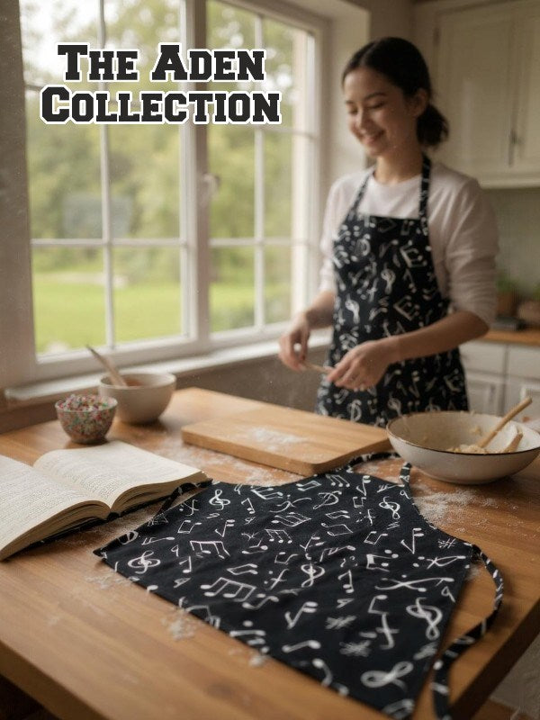 Nota Desenli Basic Mutfak Önlüğü