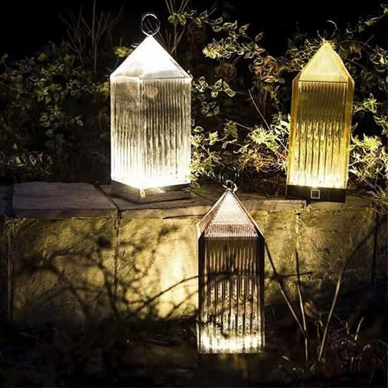 GENEL® Fener Model USB Şarjlı Dokunmatik 3 Farklı Işık Modlu Masa Üstü Kristal Akrilik Lamba Led