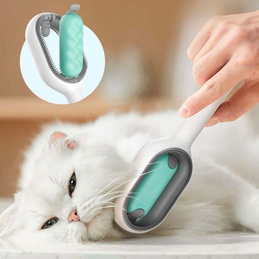 BUFFER® Evcil Hayvanlar İçin Çift Taraflı Pet Fırçası Nemli Tüy Tarama Tarağı - UcuzaGeliyor
