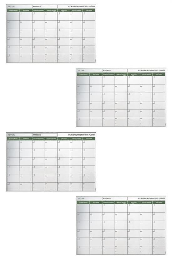 BUFFER® Manyetik Yapışkanlı Bir Aylık Program Planlayıcı Takvim 85x56 cm