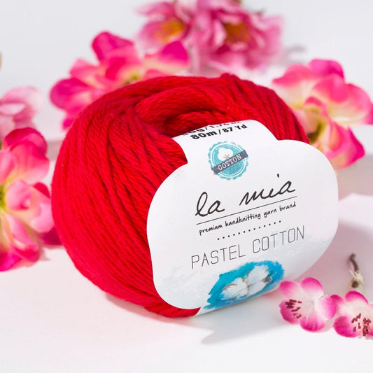 La Mia Pastel Cotton Kırmızı El Örgü İpi - L004 - 33611 - UcuzaGeliyor