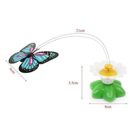 BUFFER® Hareketli Dönen Kelebek - Kedi Oyuncağı ( Pille Çalışır)