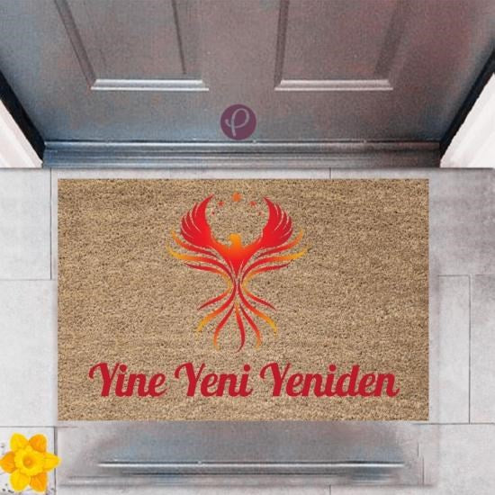 Kapı Önü Paspası Dekoratif Dijital Baskı Yine Yeni Yeniden P-2377 - UcuzaGeliyor