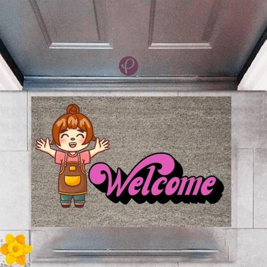 Kapı Önü Paspası Dekoratif Dijital Baskı Welcome P-2354 - UcuzaGeliyor