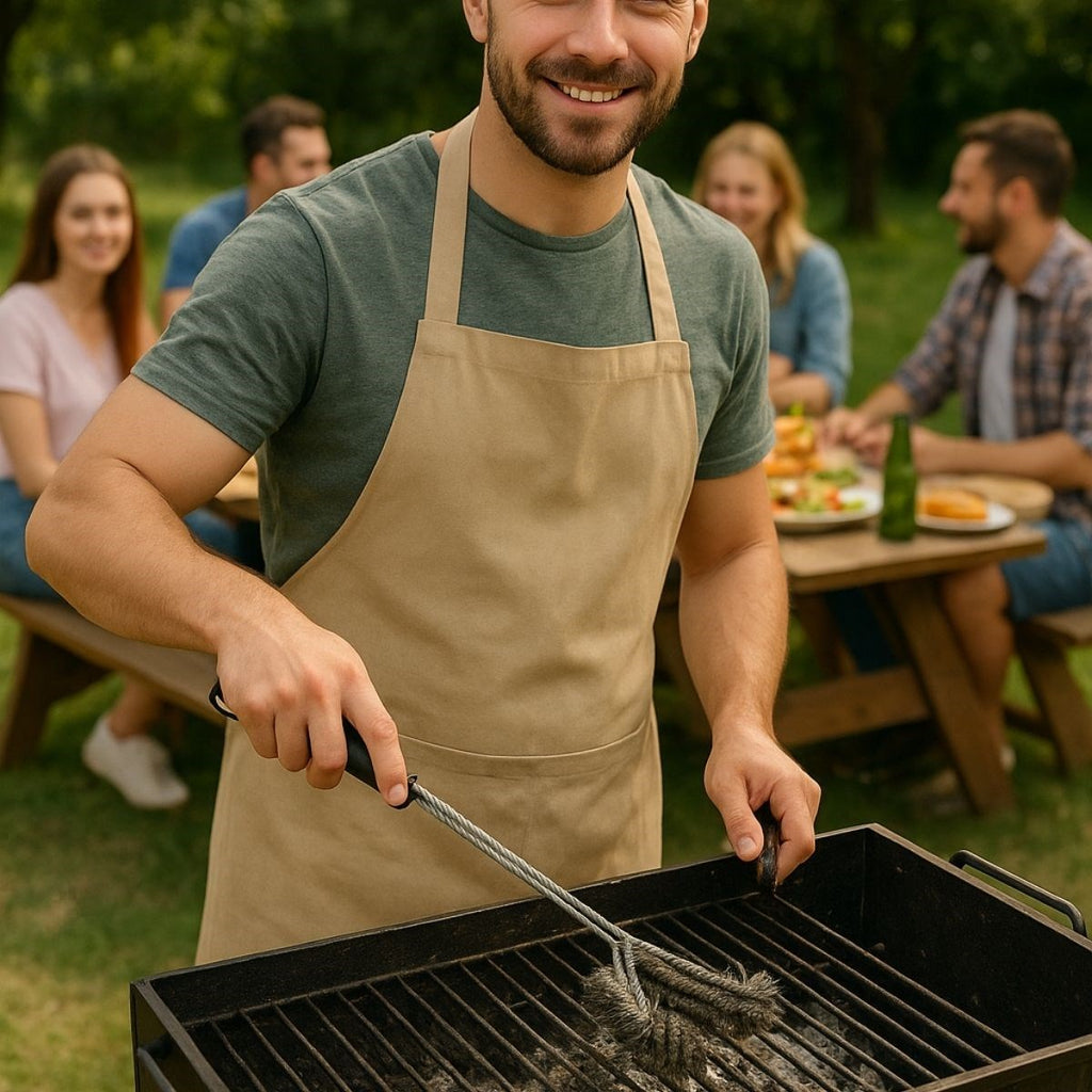 GENEL® Mangal Izgara Temizleme Fırçası - Paslanmaz Çelik Telli, Uzun Saplı Grill Temizlik Aparatı Mangal Temizlik Fırçası