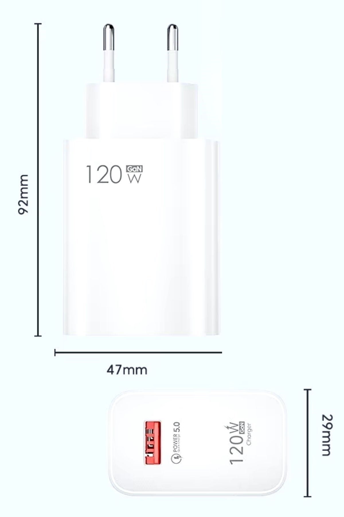 GENEL® 120W USB Hızlı Type C Uçlu Kablolu Şarj Aleti