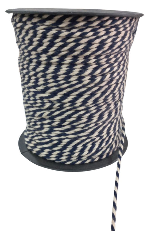 Bileklik ipi, Hediye Paketleme ipi, Şans, Bereket, Aşk, Şifa, Güç 5 mm Pamuk  5 metre Lacivert - UcuzaGeliyor