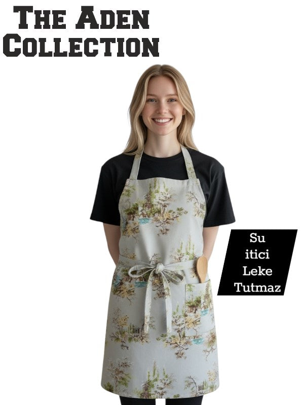 Su iticili Mutfak Önlüğü Manzara Desenli