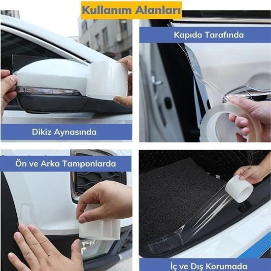 GENEL® Şeffaf Su Geçirmeyen  Dayanıklı Kolay Yapışan Çizilmeye Dayanıklı Oto Darbe Koruyucu Bant
