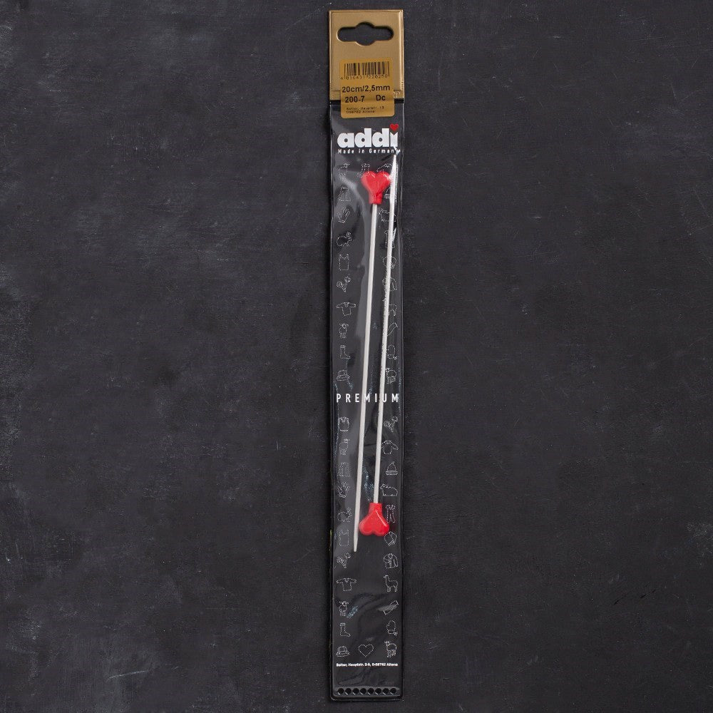 Addi Kalpli 2,5mm 20cm Klasik Alüminyum Örgü Şişi