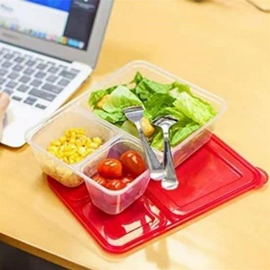 GENEL® 3 Bölmeli Sefer Tası Pratik Kolay Gıda Diyet Saklama Erzak Kabı