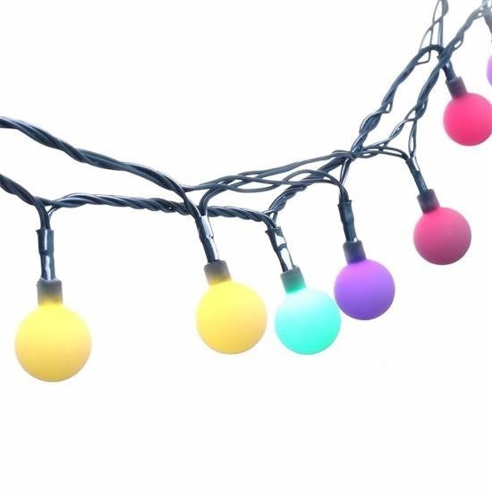 BUFFER® Dekoratif Minik Top 40 Ledli Dekoratif Dolama Led Işık (RGB)