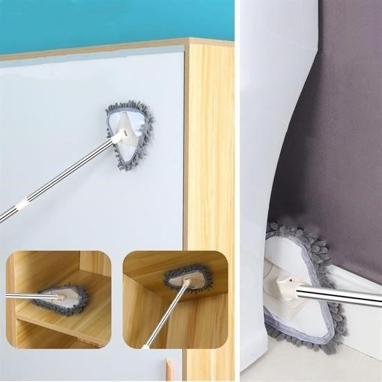GENEL® Teleskopik Saplı 150 cm Üçgen Mop Cam Duvar Tavan Fayans Parke Temizleyici Mop - UcuzaGeliyor