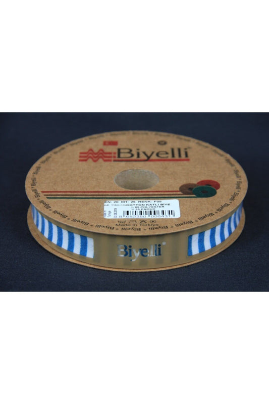 Biye Kalın Çizgili Katlı F08 Petrol 2 cm 25 Metre %65 Koton %35 Polyester - UcuzaGeliyor