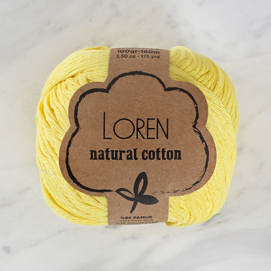 Loren Natural Cotton Pastel Sarı El Örgü İpi - R086 - 33915 - UcuzaGeliyor