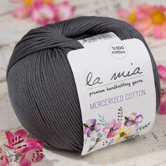 La Mia Mercerized Cotton Koyu Gri El Örgü İpi - 236 - 33577 - UcuzaGeliyor