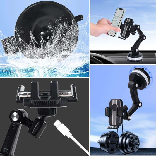 BUFFER® Jel Vantuzlu Cama Takılabilen Güçlü 360 Derece Dönebilen Ayarlanabilir Araç Içi Vantuzlu Telefon Tutucu - UcuzaGeliyor