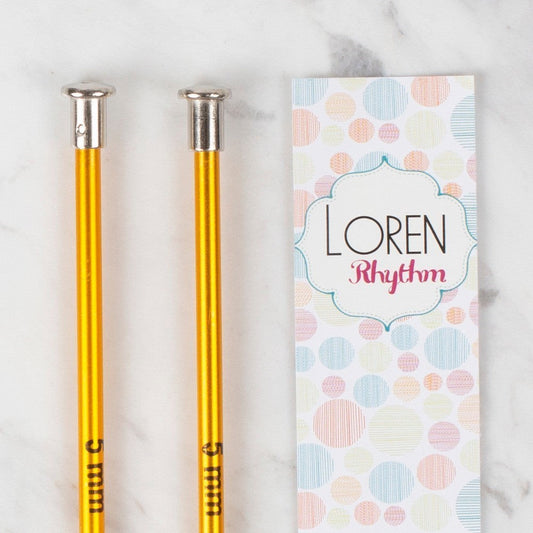 Loren Rythm 5mm Sarı Renkli Metal Örgü Şişi - UcuzaGeliyor
