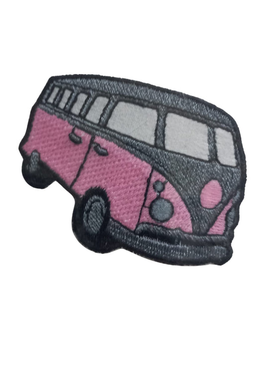 Aplike Ütü İle Yapışan Otobüs Pembe-Gri Arma 4x2,5 cm - UcuzaGeliyor