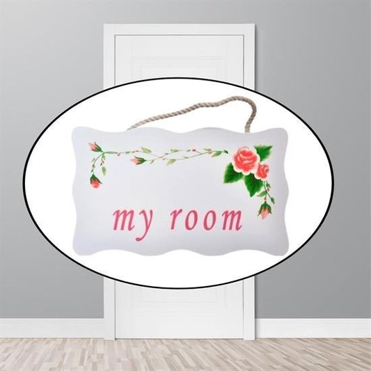 BUFFER® Decotown My Room Benim Odam Dekoratif Çiçek Desenli Kapı Askısı - UcuzaGeliyor