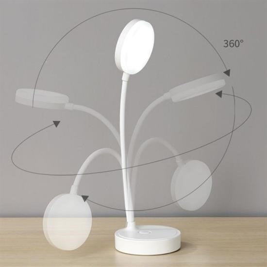 GENEL® Yuvarlak USBli Dokunmatik 3 Kademeli 360 Derece  Özel Göz Korumalı Led Lityum Masa Lambası