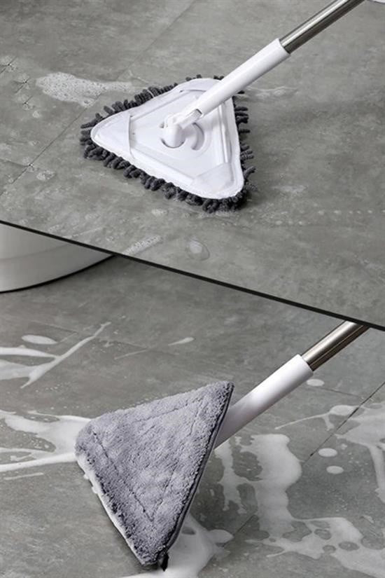 GENEL® Teleskopik Saplı 150 cm Üçgen Mop Cam Duvar Tavan Fayans Parke Temizleyici Mop - UcuzaGeliyor