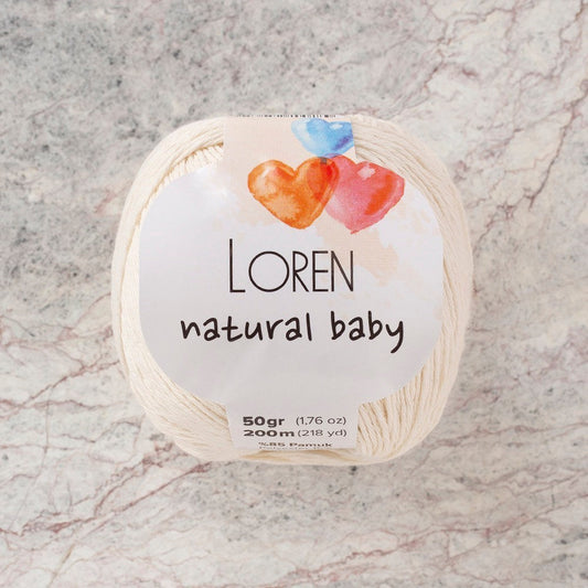 Loren Natural Baby Krem El Örgü İpi - R083 - 33945 - UcuzaGeliyor