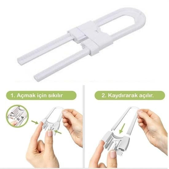 GENEL® Bebek Çocuk Çekmece ve Dolap Koruma Raylı Güvenlik Sistemi Emniyet Kilidi