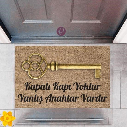Kapı Önü Paspası Dekoratif Dijital Baskı Anahtar P-2391 - UcuzaGeliyor