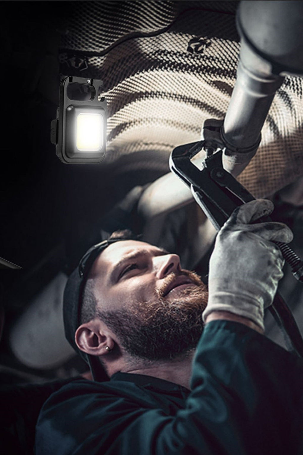 BUFFER® Anahtarlıklı, Açacaklı,Güçlü Mıknatıslı 3 Farklı Led Modlu Mini Boy Asılabilen Led Kamp Aydınlatması,El Feneri