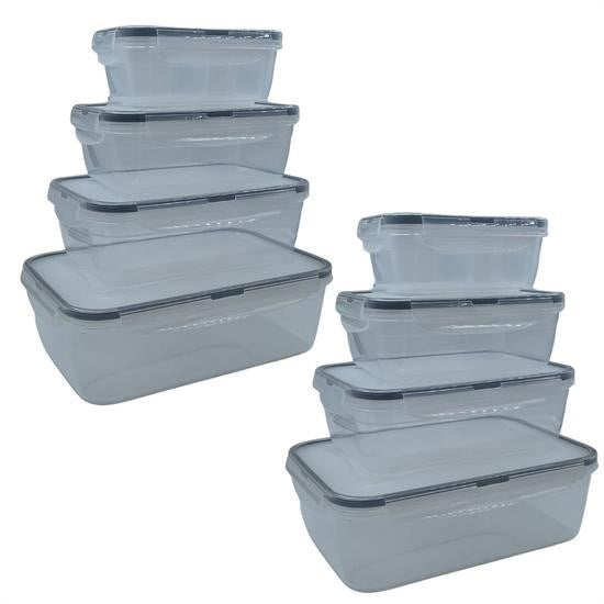 GENEL® 4lü İç İçe Sızdırmaz Contalı Kilitli Kapaklı Plastik Erzak Saklama Kapları LC315