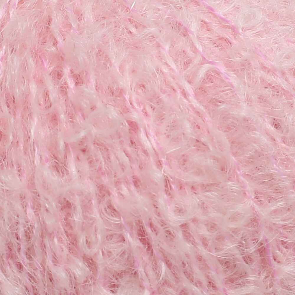 La Mia Alpaca Boucle 50 Gr Pembe El Örgü İpi - L332 - 34387