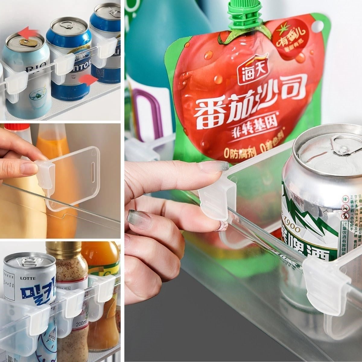 GENEL® 10'luŞeffaf Buzdolabı Yan Kapı Düzenleyici Buzdolabı Dolap İçi Bölümleyici Aparatlar