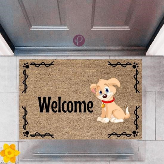 Kapı Önü Paspası Dekoratif Dijital Baskı Welcome P-2418 - UcuzaGeliyor