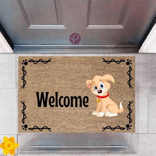 Kapı Önü Paspası Dekoratif Dijital Baskı Welcome P-2418 - UcuzaGeliyor