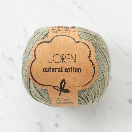 Loren Natural Cotton Küf Yeşili El Örgü İpi - R089 - 33926 - UcuzaGeliyor