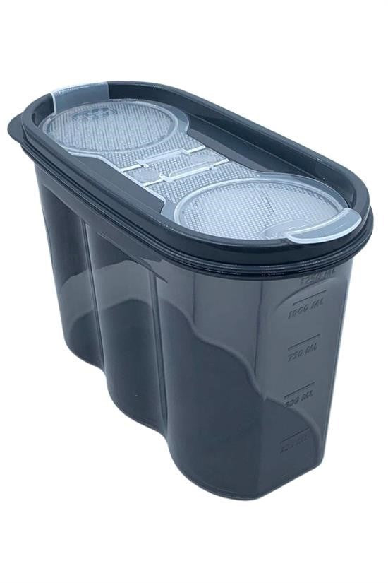GENEL® 2 Kapaklı Ölçekli Erzak Saklama Kabı - 1,2 Litre - SA930