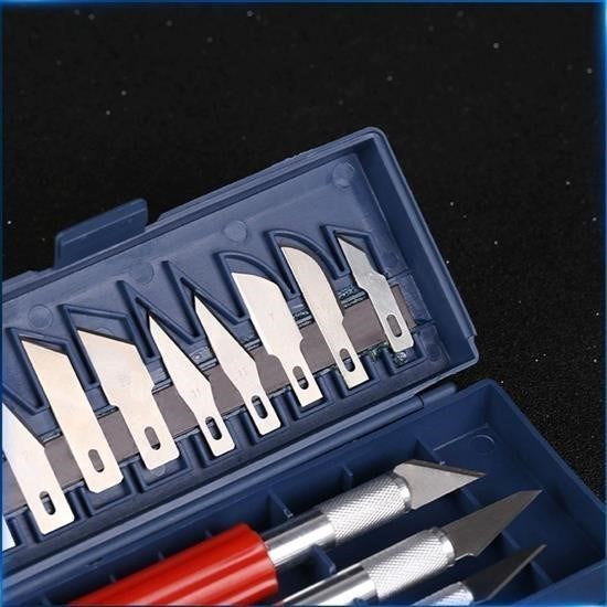 GENEL® Zanaat 16 Parça Hobi Gravür Ahşap Heykel Çömlek Oyma Şekil Verme 13 Maket Bıçak Neşter Seti - UcuzaGeliyor