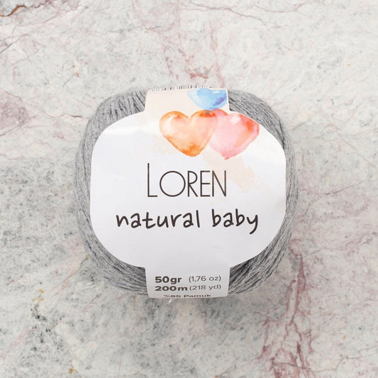 Loren Natural Baby Açık Gri El Örgü İpi - R079 - 33827 - UcuzaGeliyor