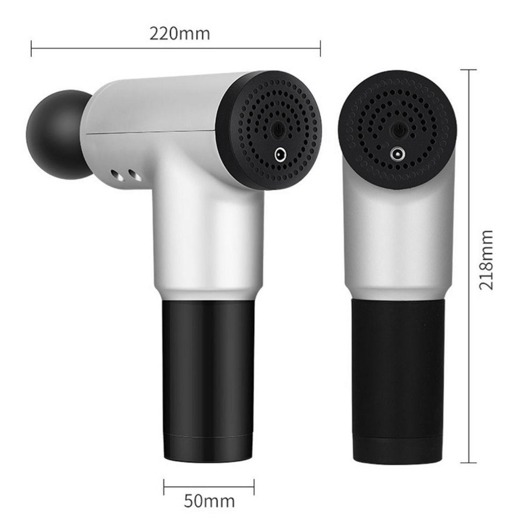 GENEL®  6 Farklı Seviyeli Titreşimli 4 Farklı Başlıklı Büyük Boy Masaj Tabancası