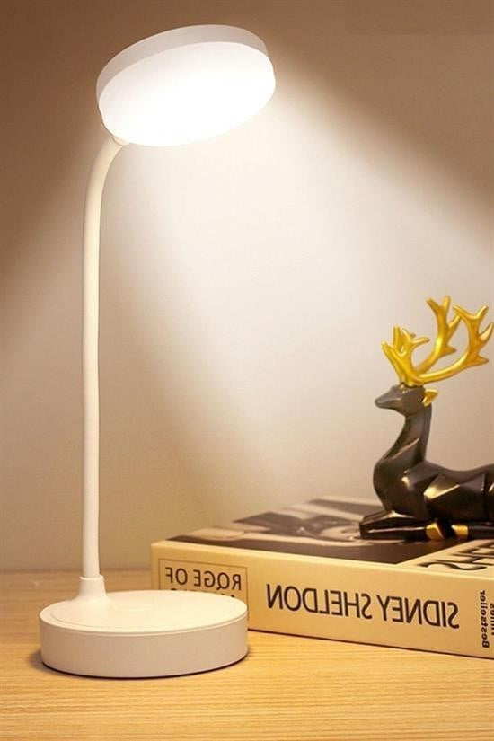 GENEL® Yuvarlak USBli Dokunmatik 3 Kademeli 360 Derece  Özel Göz Korumalı Led Lityum Masa Lambası