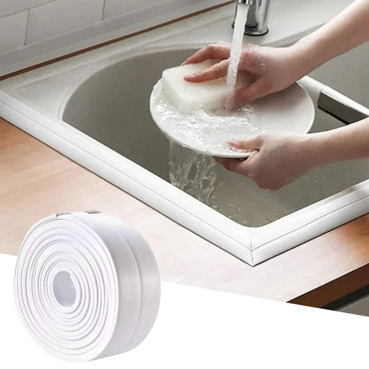 BUFFER®  Su Sızdırmaz Banyo Mutfak Lavabo Küvet İzolasyon Şerit Bant,Lavabo Kenar Bandı 3.2 mt x 38 mm - UcuzaGeliyor