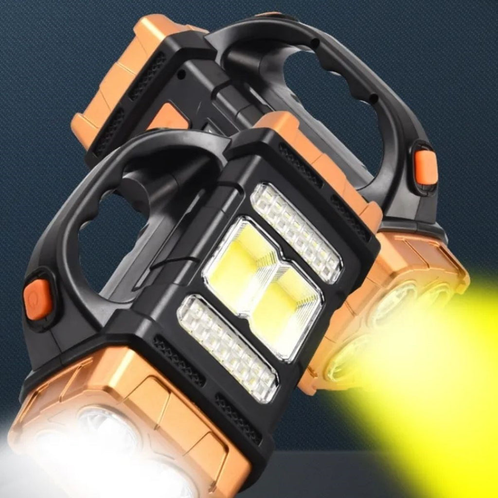 BUFFER® Solar ve USB Şarjlı LED + COB El Feneri | 1500 mAh Şarjlı Taşınabilir Çalışma Işığı-Su Geçirmez HB-2678