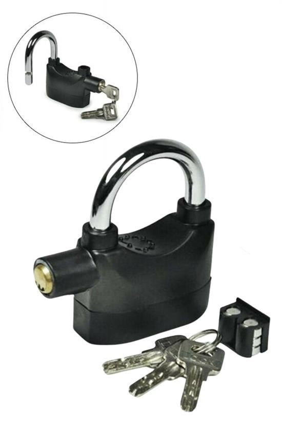 GENEL® Desibel Siyah Alarmlı Çok Fonksiyonlu Ekstra Güvenlikli Kare Asma Dolap Kilidi - UcuzaGeliyor