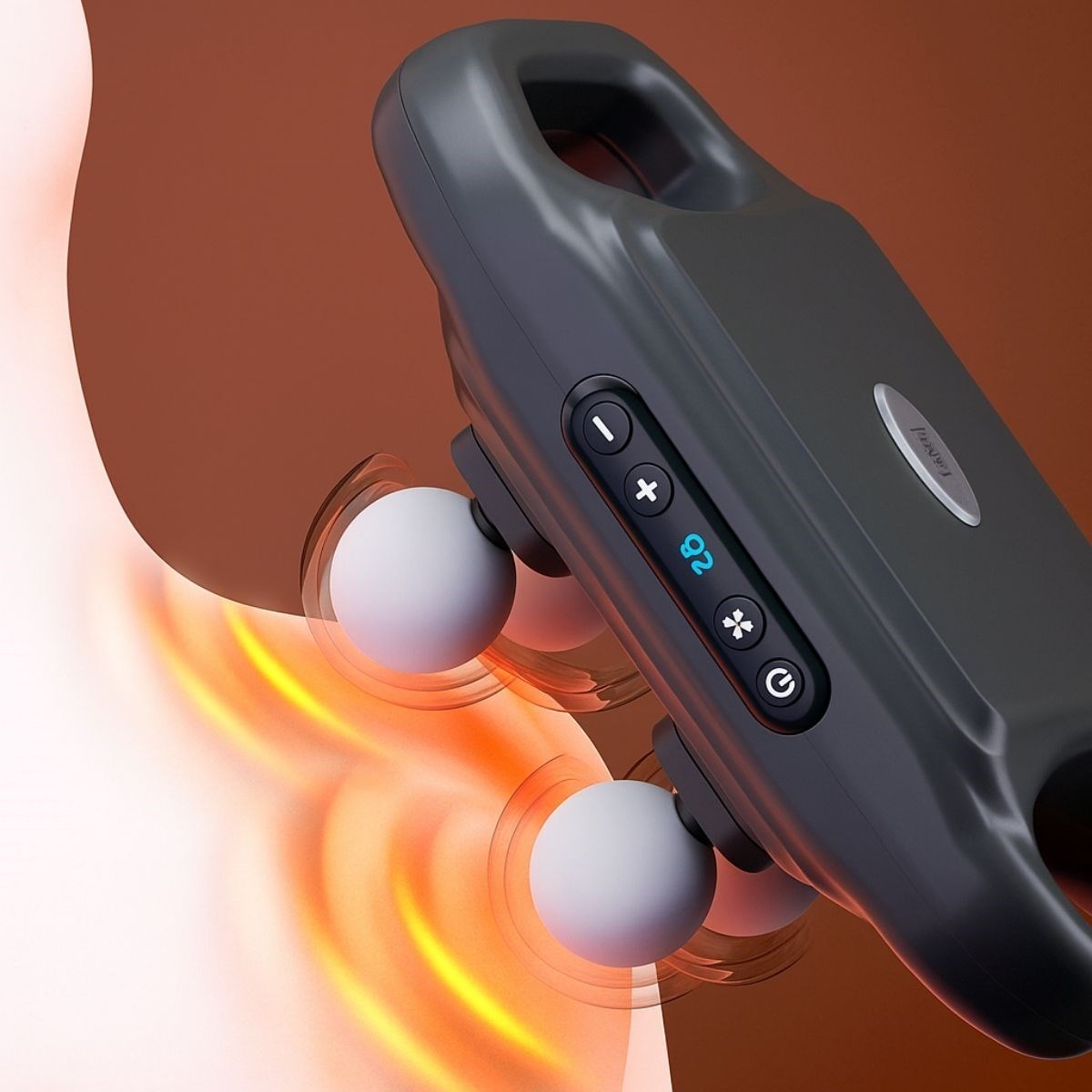 BUFFER®4 Başlıklı Masaj Tabancası - 12W Derin Doku & Kas Ağrısı Giderici, 20 Seviye & 6 Mod - Siyah