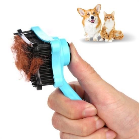 BUFFER® Evcil Hayvan Kedi Köpek Tüy Toplayıcı Otomatik Tuşlu Pet Tarak - UcuzaGeliyor