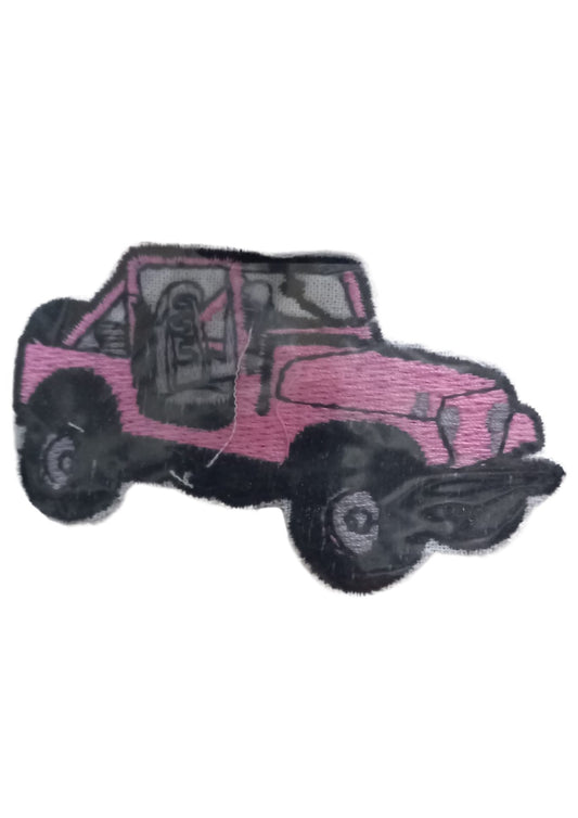 Aplike Ütü İle Yapışan Jeep pembe Arma 2,5x3 cm - UcuzaGeliyor