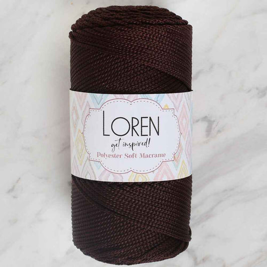 Loren Polyester Soft Macrame Koyu Kahverengi El Örgü İpi - LM034 - 34440 - UcuzaGeliyor