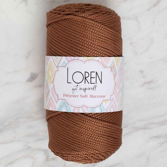 Loren Polyester Soft Macrame Kahverengi El Örgü İpi - LM033 - 34439 - UcuzaGeliyor