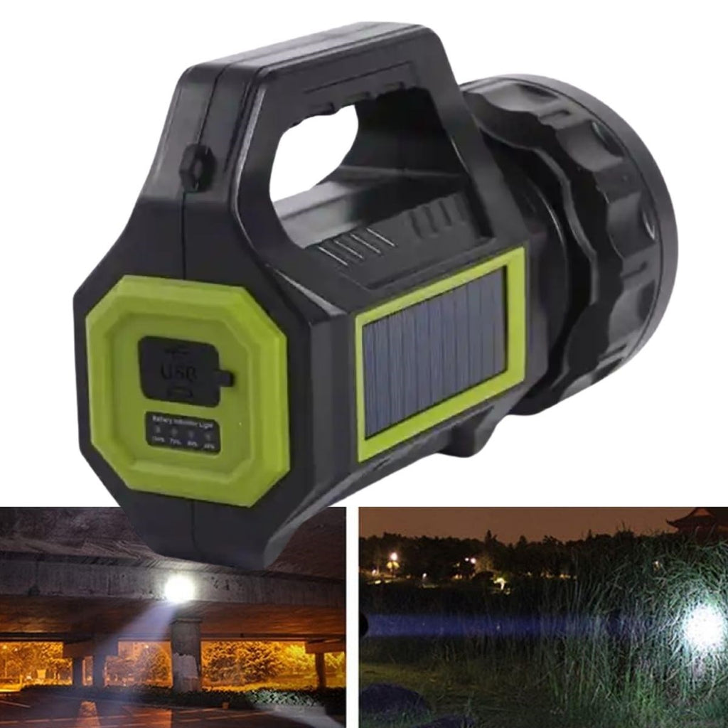 GENEL®  Şarjlı LED El Feneri 10W Taşınabilir Acil Durum Lambası USB Şarjlı & Yan COB Işıklı